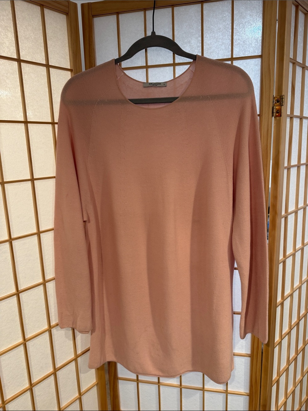 MM. Lafleur Blush Pink Knit Tunic Sweater Size L